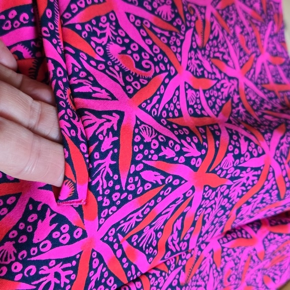 Lilly Pulitzer Callaway Knit Passion Fruit Pink Star Chasing Summer Sz 12 Shorts - Picture 6 of 14